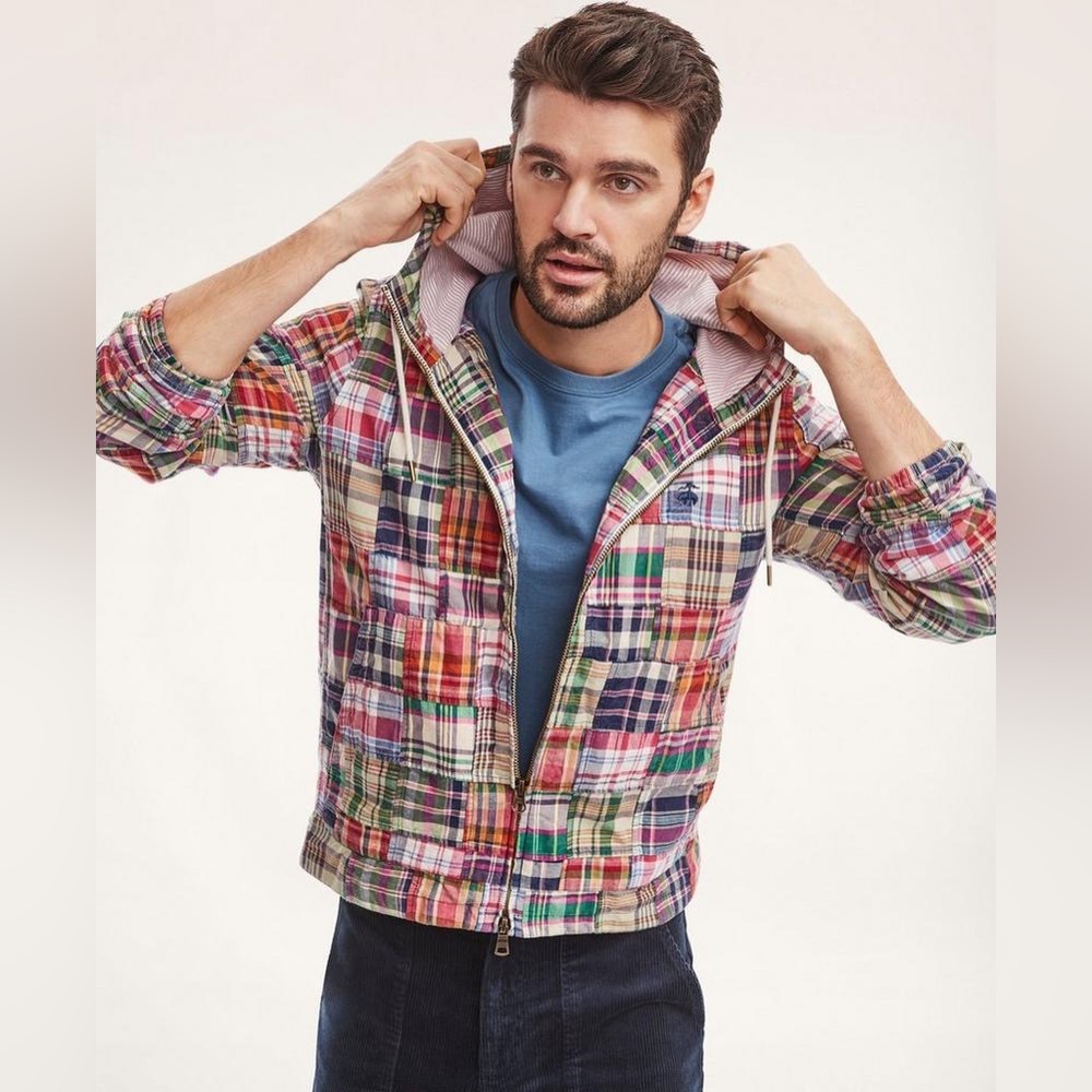 ✨ BROOKS BROTHERS ✨ Patchwork Madras Windbreaker